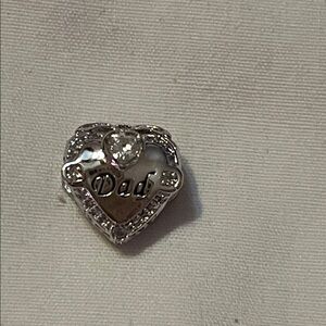 Silver Heart 'Dad' Charm